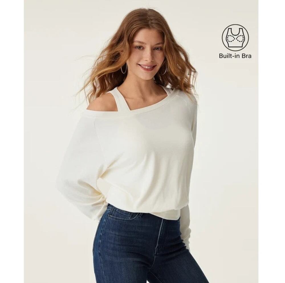 OGL Bra Top LiteWarm Multi-Wear Layering Eco Mousse Off White Size Small NEW